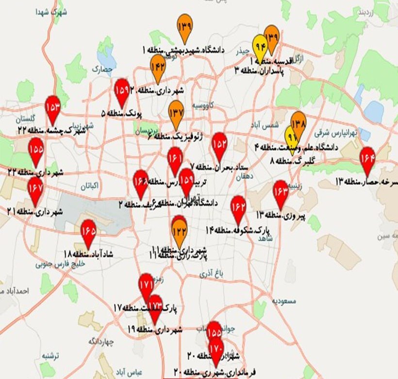 هوای تهران در وضعیت قرمز