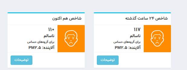 کیفیت هوای امروز تهران؛ شاخص آلودگی ۱۱۰ و وضعیت «ناسالم» برای گروه‌های حساس