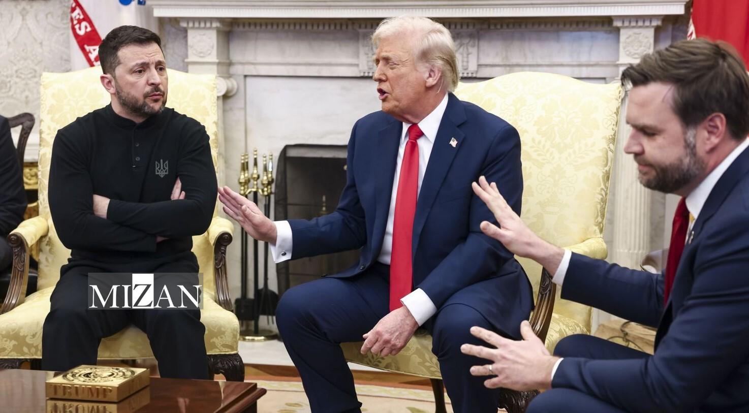 آمریکای بیروتوش در دیدار جنجالی ترامپ و زلنسکی؛ پایان تقسیمکار نانوشته صلح آمریکایی آمریکای بیروتوش در دیدار جنجالی ترامپ و زلنسکی؛ پایان تقسیمکار نانوشته صلح آمریکایی