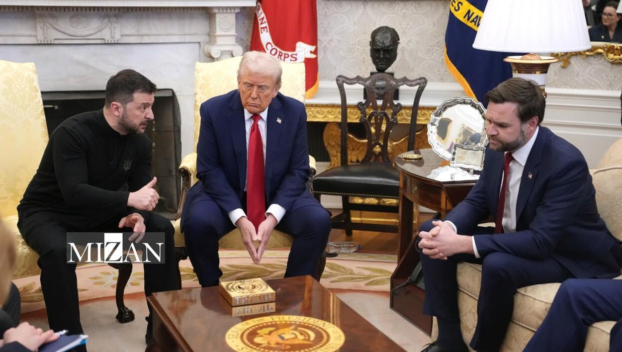 آمریکای بیروتوش در دیدار جنجالی ترامپ و زلنسکی؛ پایان تقسیمکار نانوشته صلح آمریکایی آمریکای بیروتوش در دیدار جنجالی ترامپ و زلنسکی؛ پایان تقسیمکار نانوشته صلح آمریکایی