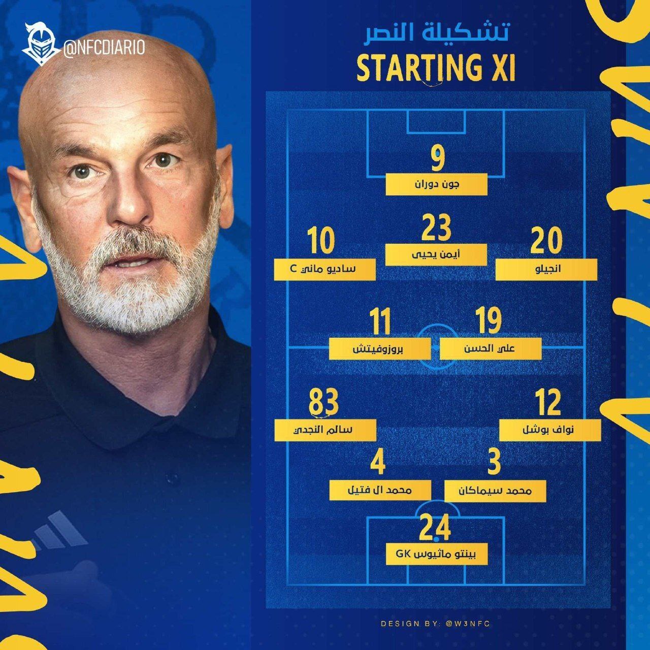 اعلام ترکیب النصر عربستان مقابل استقلال