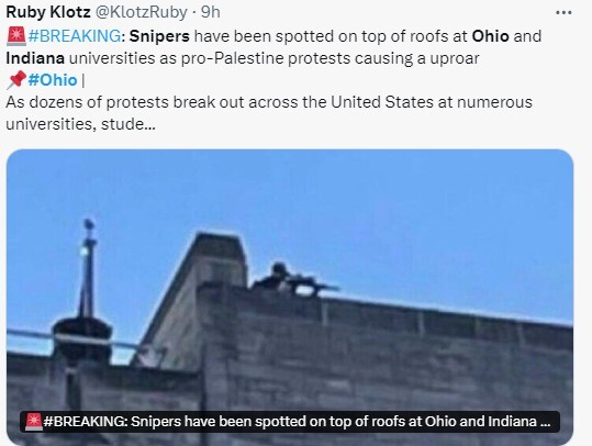 حضور تکتیراندازان پلیس در دانشگاههای آمریکا؛ تهدیدی جدی برای معترضان حامی فلسطین حضور تکتیراندازان پلیس در دانشگاههای آمریکا؛ تهدیدی جدی برای معترضان حامی فلسطین