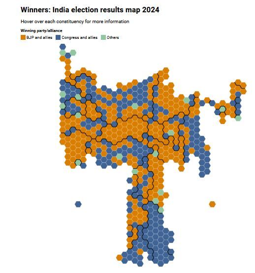 نتیجه انتخابات هند؛ مودی موفق به تشکیل دولت خواهد شد؟ نتیجه انتخابات هند؛ مودی موفق به تشکیل دولت خواهد شد؟