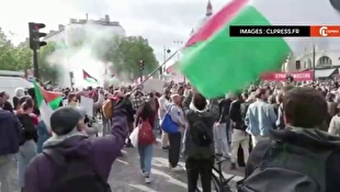 درگیری پلیس و معترضان حامی فلسطین در پاریس