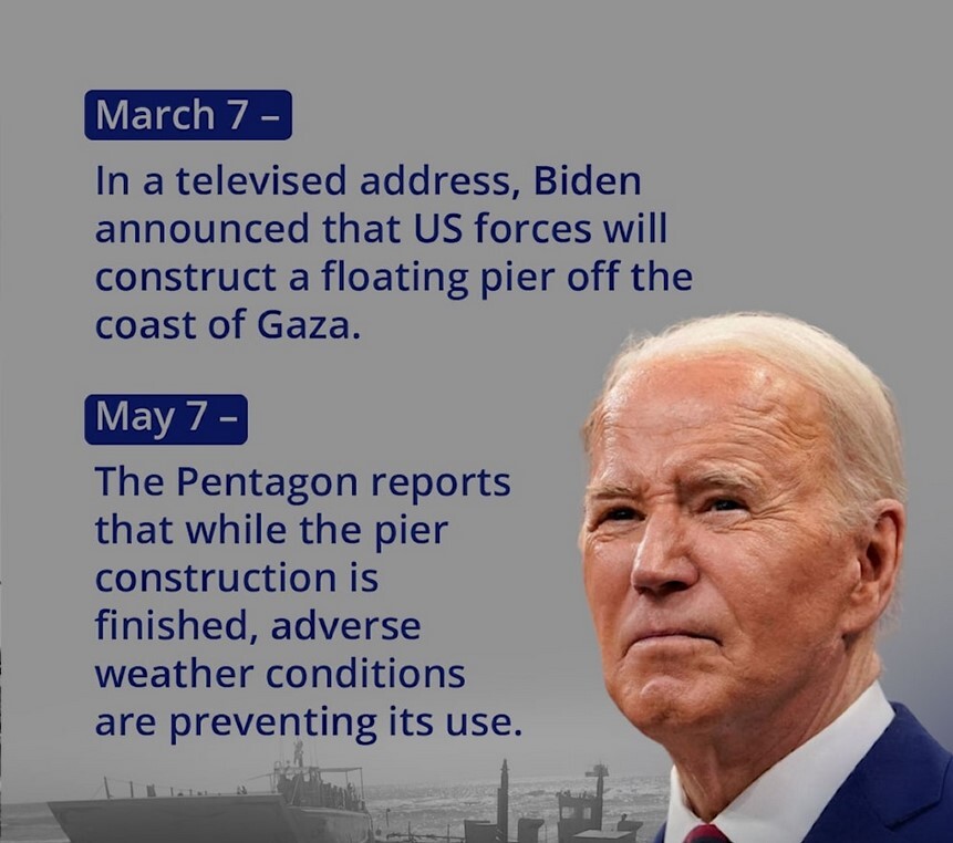 پایان عملیات نمایشی اسکله کمکرسانی آمریکا به غزه؛ ماموریتی که شکست خورد پایان عملیات نمایشی اسکله کمکرسانی آمریکا به غزه؛ ماموریتی که شکست خورد