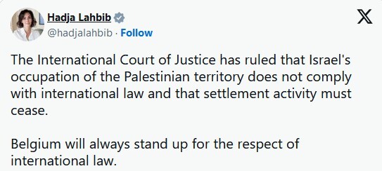 واکنش‌های مثبت بین‌المللی به حکم مشورتی لاهه درباره اشغالگری صهیونیست‌ها