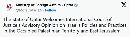 واکنش‌های مثبت بین‌المللی به حکم مشورتی لاهه درباره اشغالگری صهیونیست‌ها