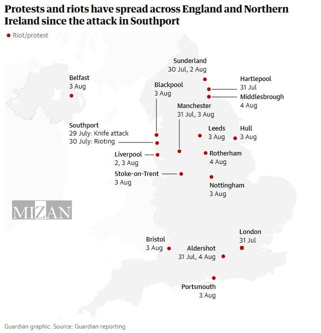 مواجهه انگلیس با بدترین ناآرامی‌های یک دهه اخیر؛ شیوع خشونت راست‌گرایان افراطی علیه‌های پناهجویان