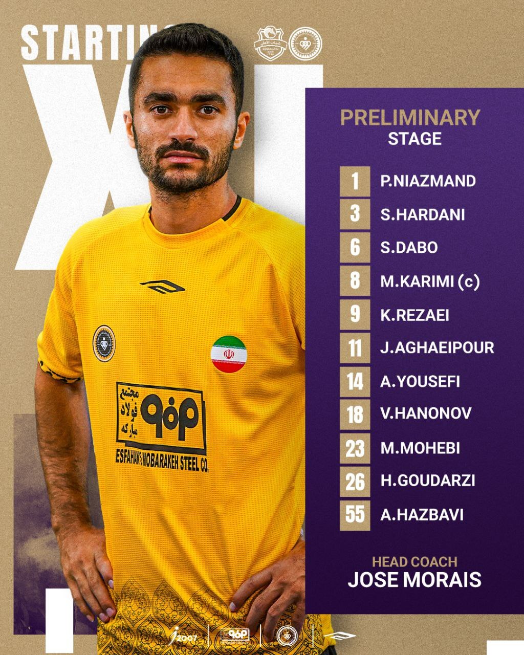 ترکیب طوفان زرد اصفهان اعلام شد/ سردار آزمون بر روی نیمکت الاهلی + عکس ترکیب طوفان زرد اصفهان اعلام شد/ سردار آزمون بر روی نیمکت الاهلی + عکس