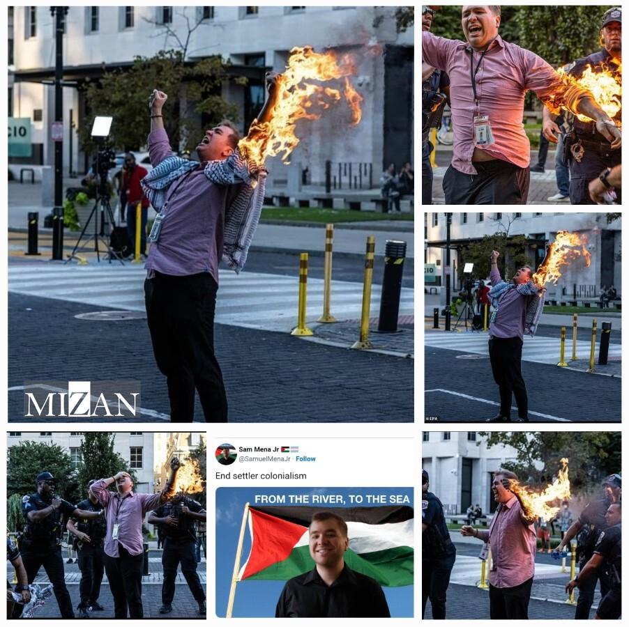 خودسوزی یک خبرنگار آمریکایی حامی فلسطین در مقابل کاخ سفید