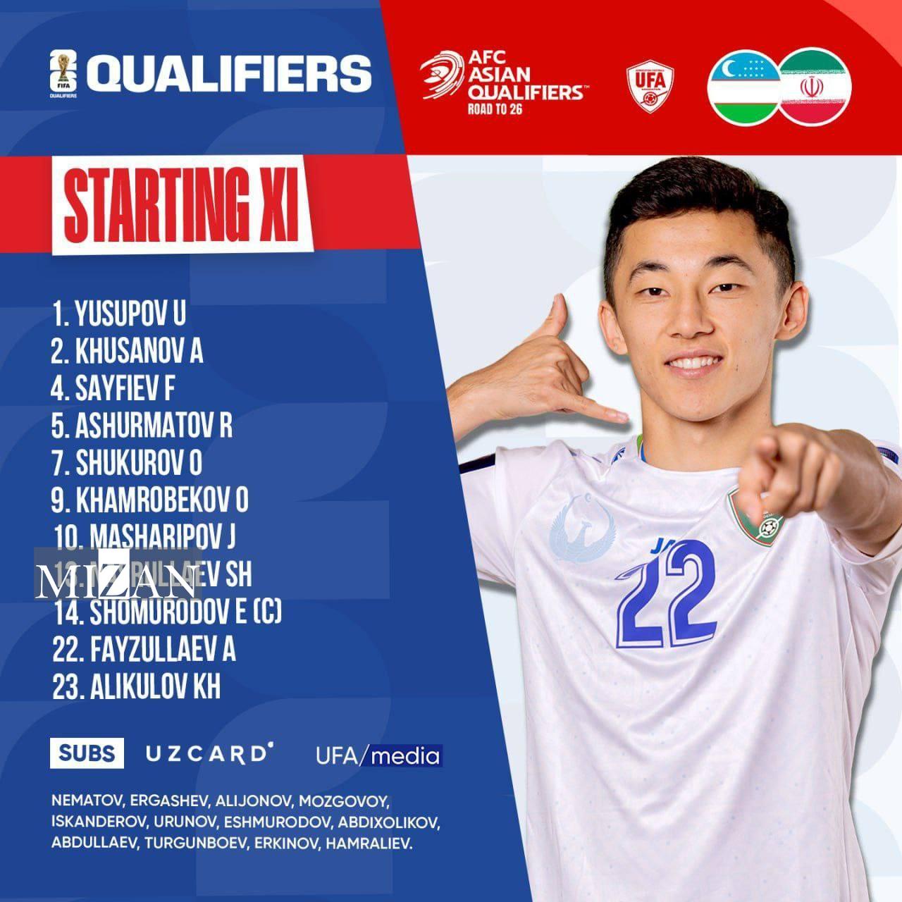 ترکیب تیم ملی فوتبال ایران مقابل ازبکستان اعلام شد