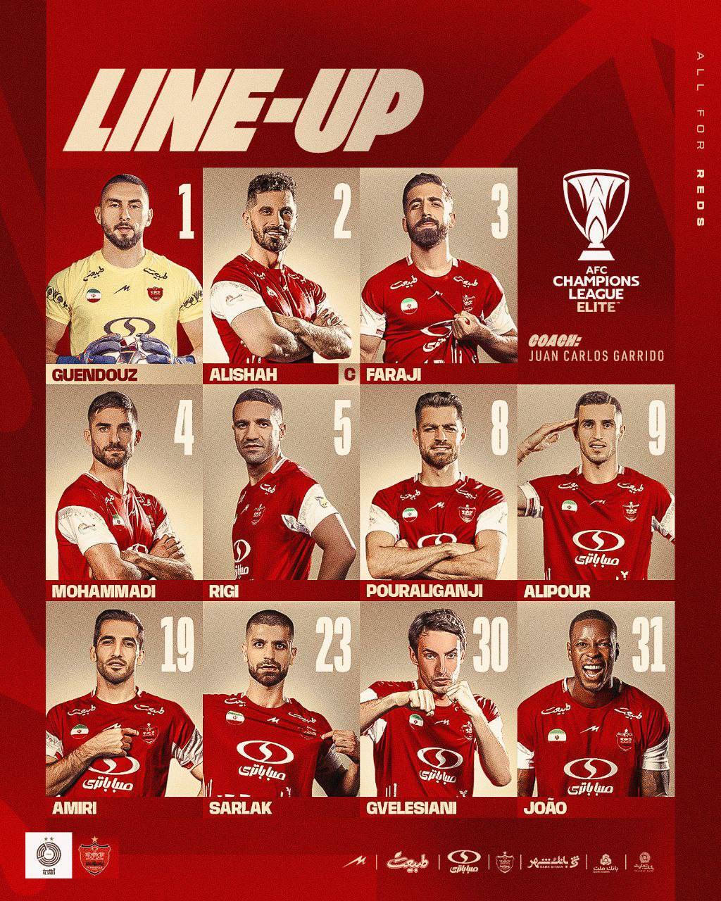 ترکیب پرسپولیس مقابل السد اعلام شد ترکیب پرسپولیس مقابل السد اعلام شد
