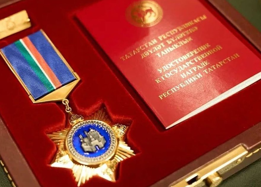 اهدای نشان ملی تاتارستان به تانک کشتی روسیه