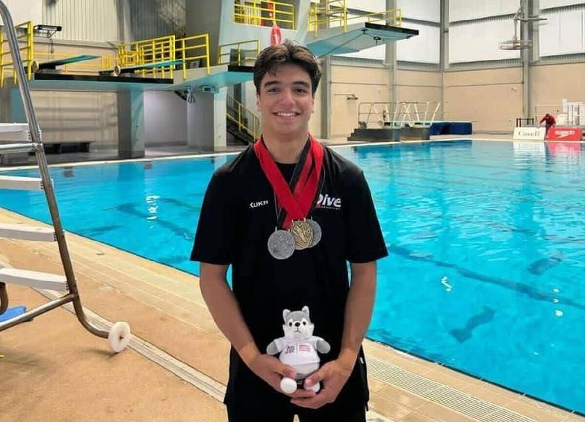 درخشش سام واژیر در مسابقات شیرجه جوانان جهان/ دومین چهارمی و کسب بهترین نتیجه‌ ایران در رقابت‌ها