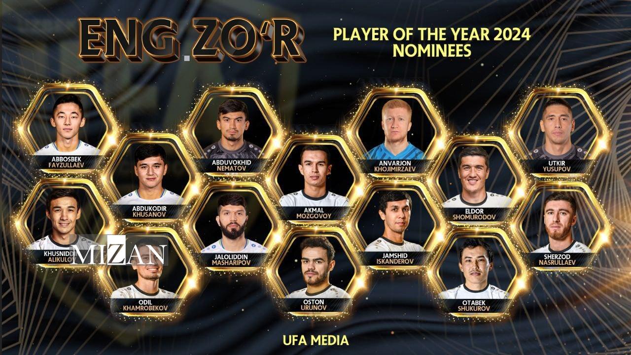 اعلام نامزدهای بهترین بازیکن سال ۲۰۲۴ ازبکستان با حضور ستاره‌های استقلال و پرسپولیس