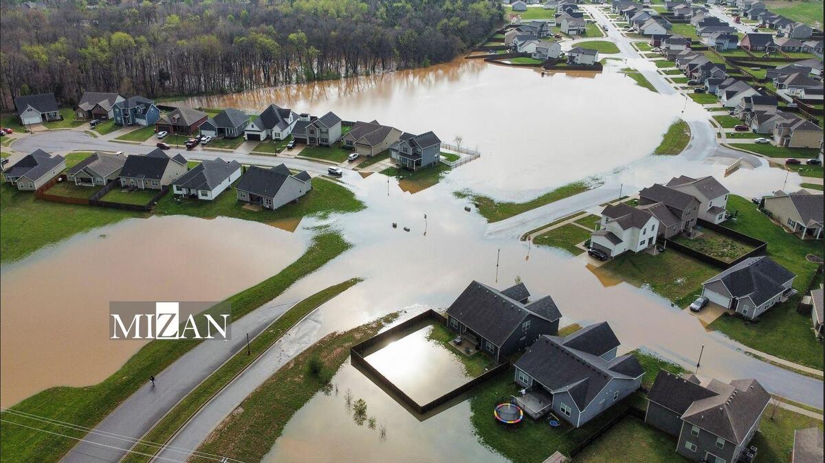 سیل و طوفان در آمریکا ۱۶ قربانی گرفت