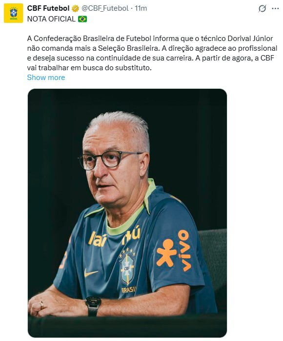 سرمربی تیم ملی فوتبال برزیل رسماً برکنار شد