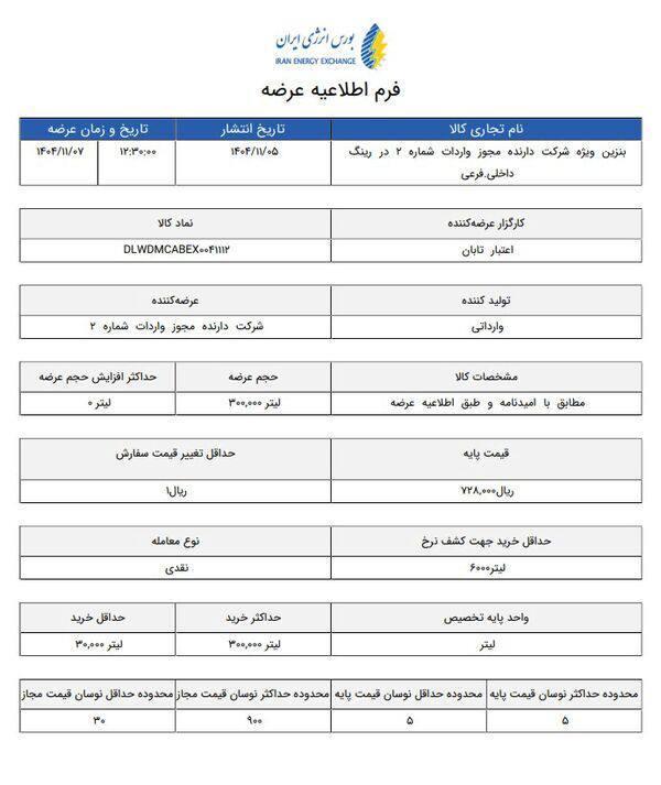 قیمت جدید بنزین سوپر وارداتی اعلام شد قیمت جدید بنزین سوپر وارداتی اعلام شد