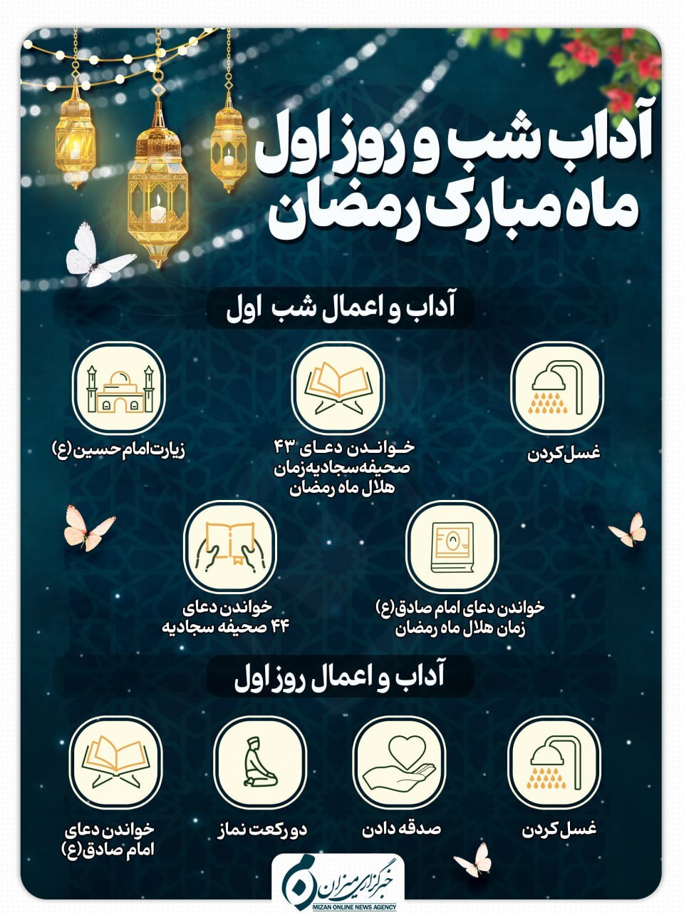 اینفوگرافیک | آداب شب و روز اول ماه مبارک رمضان