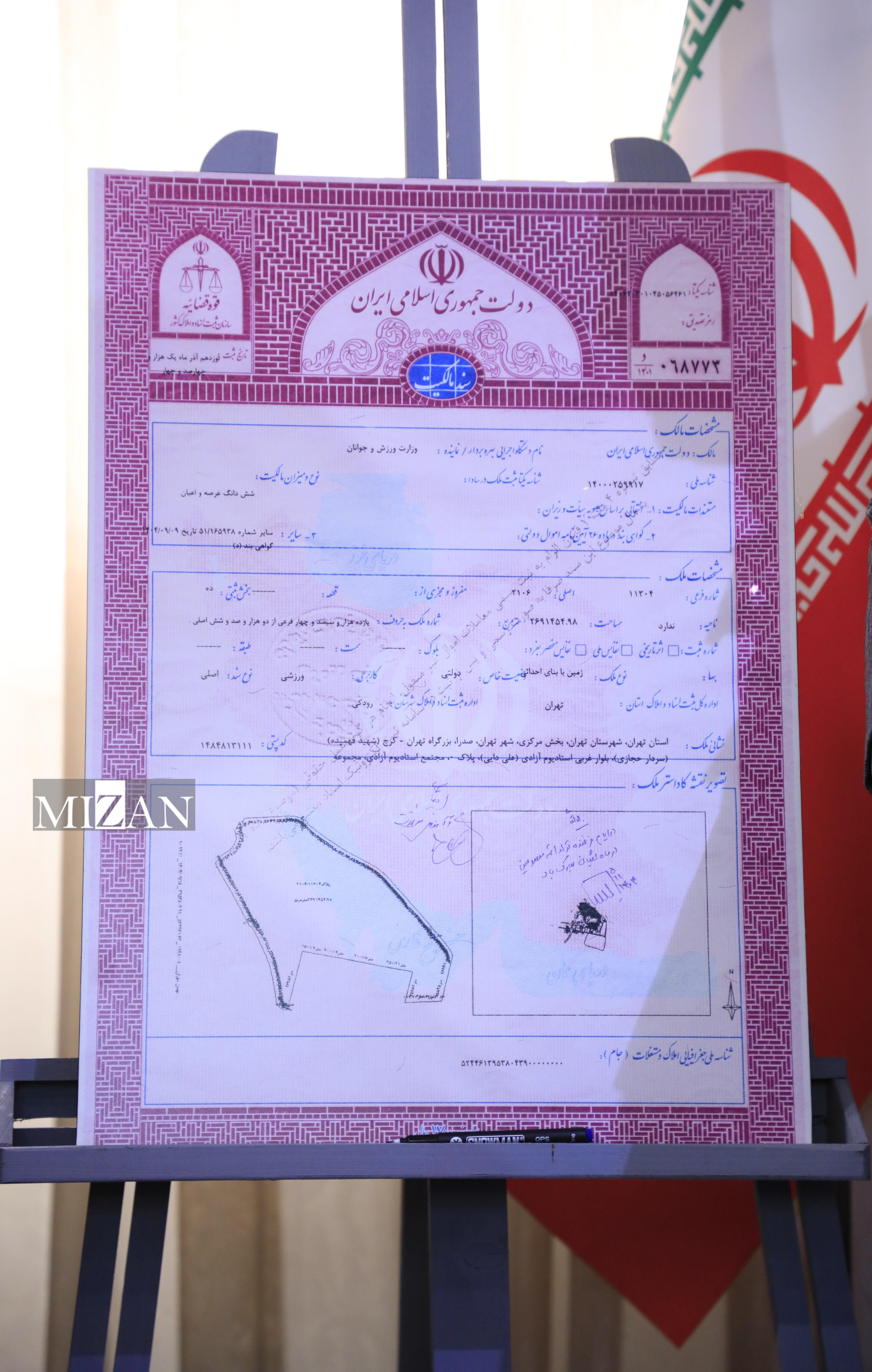 سند مالکیت مجموعه بزرگ ورزشی آزادی سند مالکیت مجموعه بزرگ ورزشی آزادی به وزارت ورزش و جوانان اهدا شد