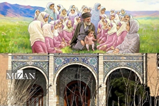 «قاب پدر دختری» روی دیوارنگاره اندیشه نقش بست