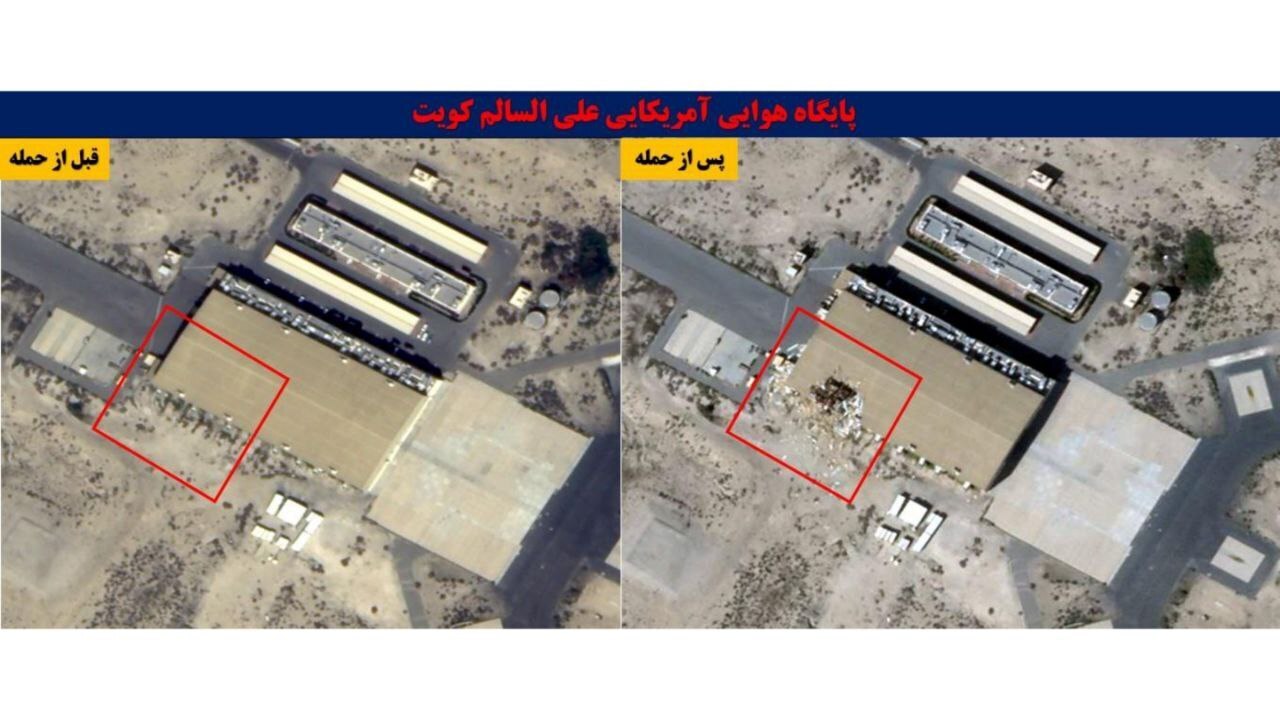 انتشار تصاویر ماهواره‌ای قبل و بعد از اهداف منهدم شده دشمن آمریکایی - صهیونیستی در عملیات وعده صادق‏۴