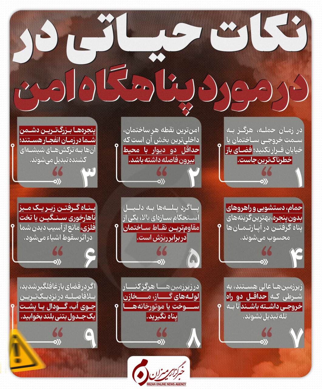 اینفوگرافیک | نکات حیاتی در مورد پناهگاه امن