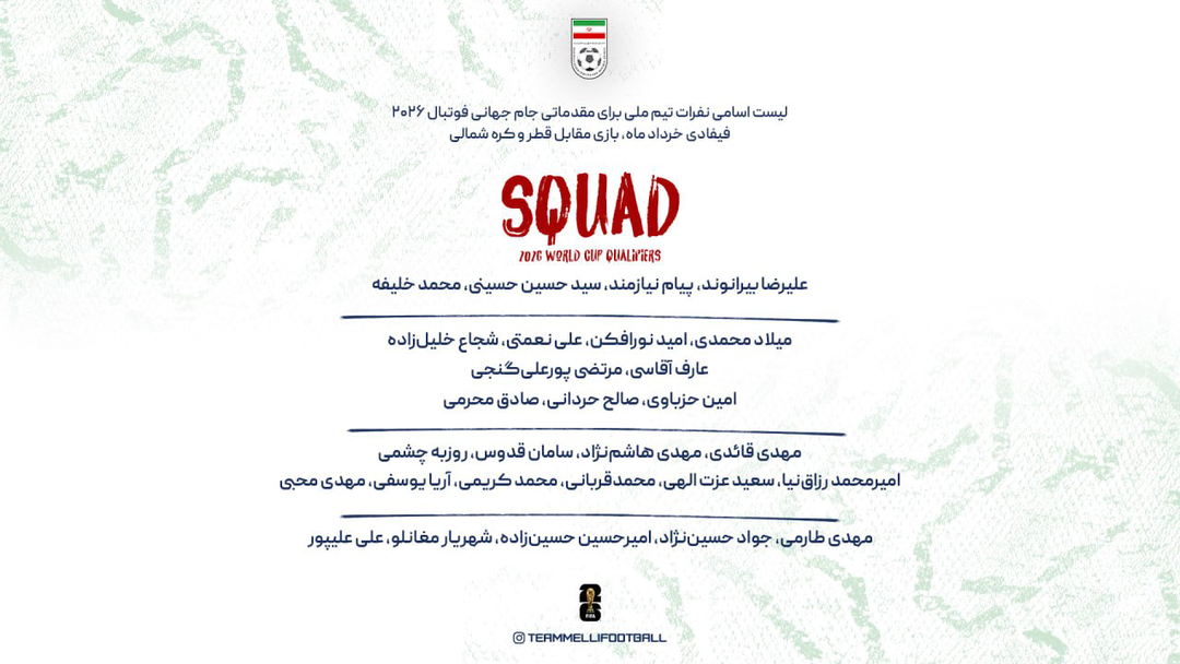 خودنمایی قلعهنویی با لیست جدید/ در تیم ملی جایی برای شایستهسالاری نیست! خودنمایی قلعهنویی با لیست جدید/ در تیم ملی جایی برای شایستهسالاری نیست!