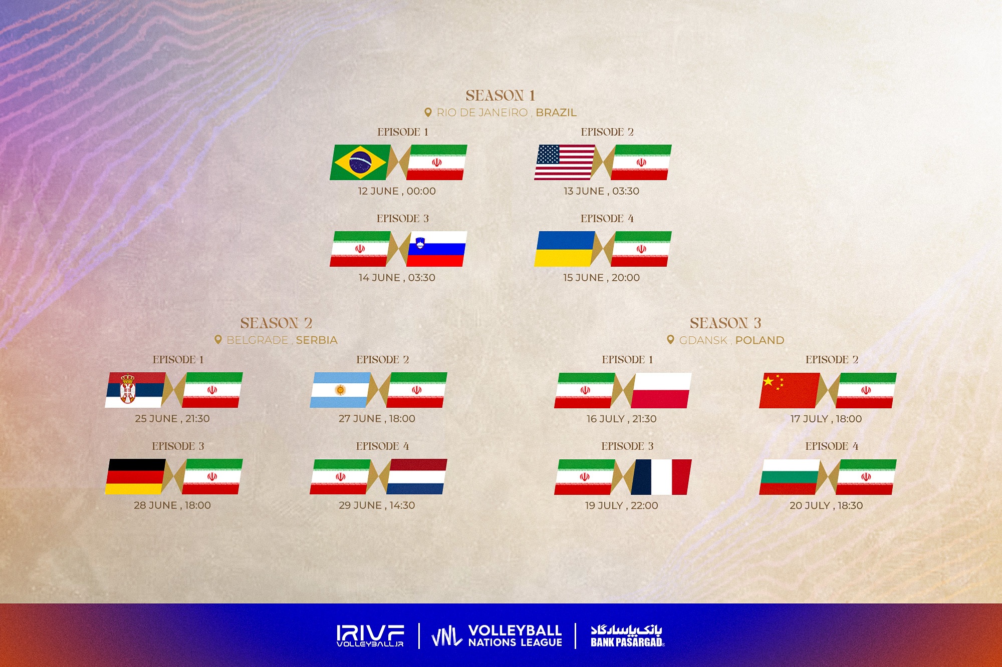 اعلام برنامه کامل مرحله مقدماتی لیگ ملتهای ۲۰۲۵ والیبال اعلام برنامه کامل مرحله مقدماتی لیگ ملتهای ۲۰۲۵ والیبال