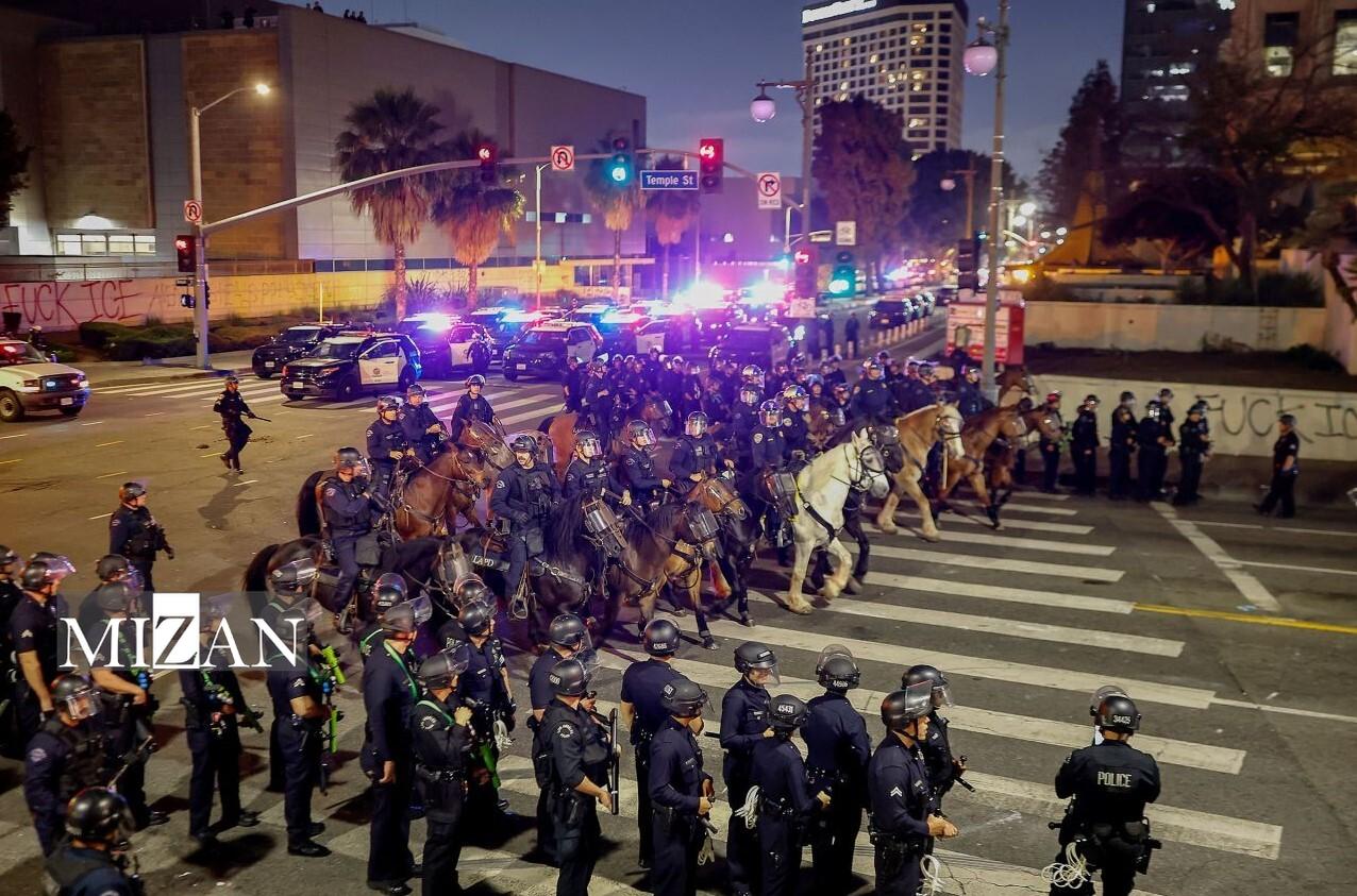 آخرین وضعیت جنگ خیابانی در آمریکا؛ آماده‌باش تفنگداران، بازداشت گسترده و مقررات منع رفت‌وآمد 