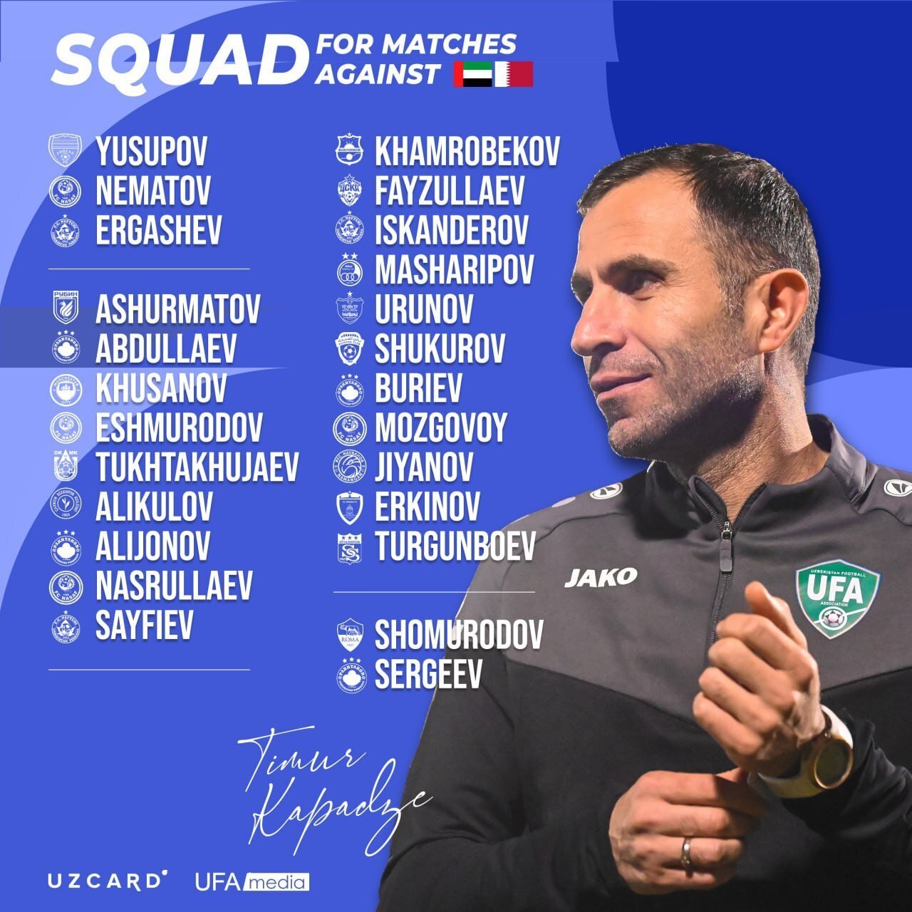 دعوتِ اورونوف، ماشاریپوف و یوسپوف به تیم ملی فوتبال ازبکستان