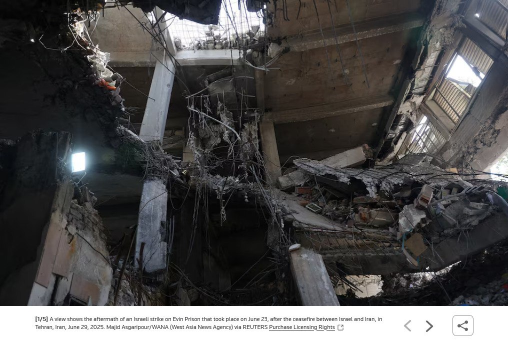 روایت تصویری رویترز از حمله رژیم صهیونیستی به زندان اوین