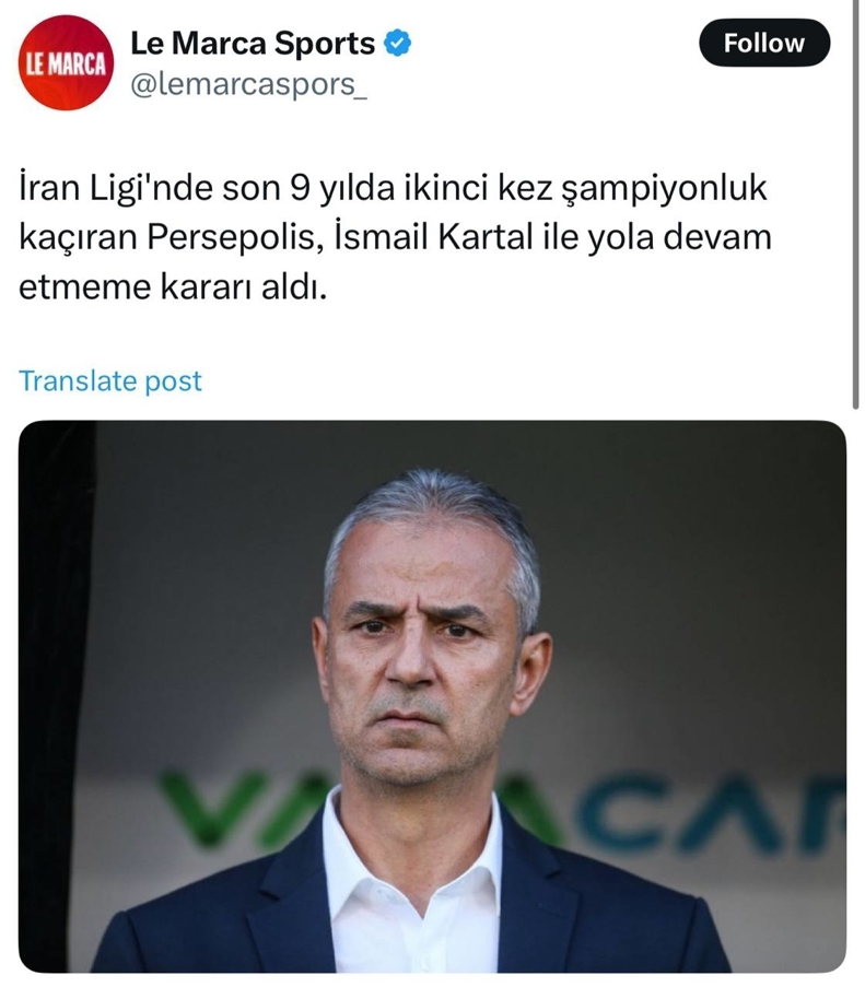 بازتاب قطع همکاری کارتال با پرسپولیس در رسانههای ترکیه با چاشنی کنایه بازتاب قطع همکاری کارتال با پرسپولیس در رسانههای ترکیه با چاشنی کنایه