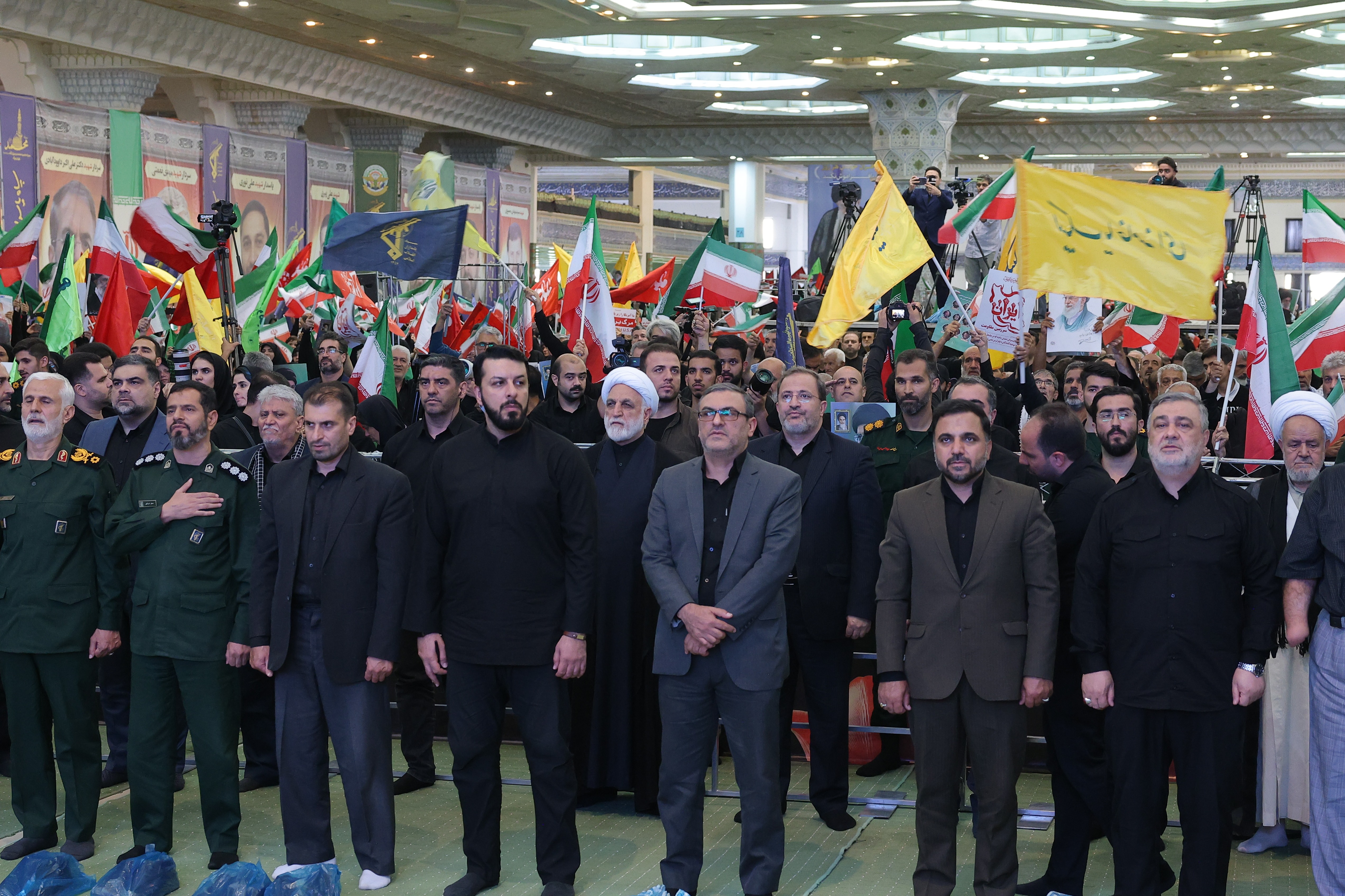 مراسم گرامیداشت شهدای اقتدار ایران اسلامی و شهدای جنایت صهیونیست‌ها در زندان اوین با حضور سران قوا برگزار شد