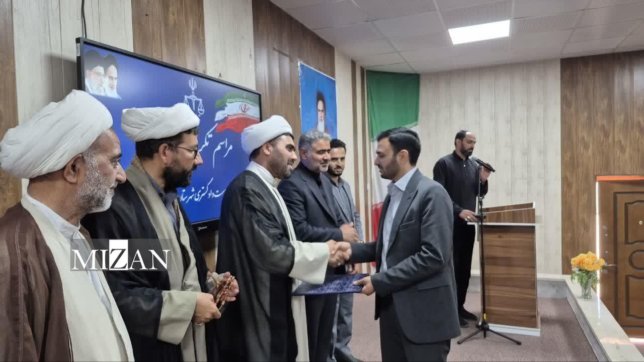 مراسم تکریم و معارفه مسئولان قضایی شهرستان‌های طبس و عشق‌آباد برگزار شد