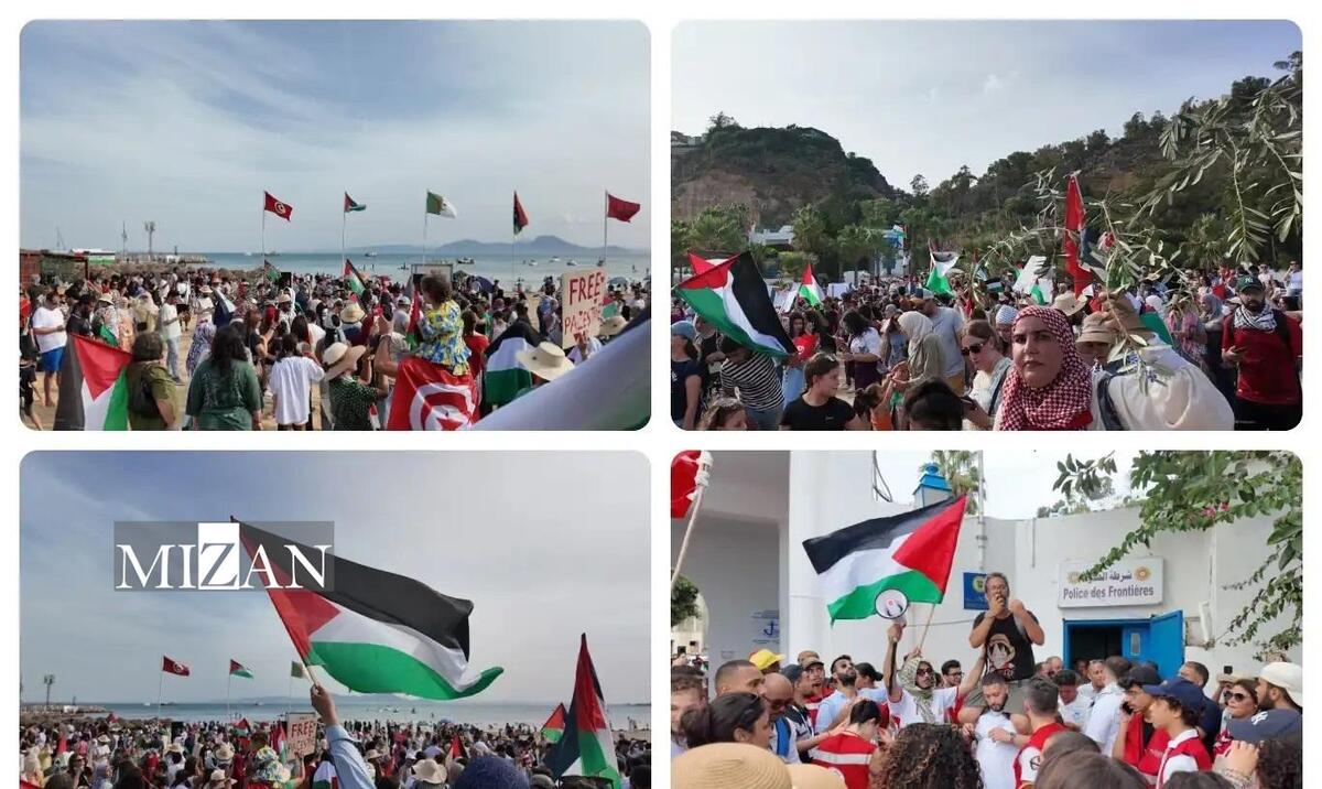 استقبال گسترده مردم تونس از ناوگان صمود