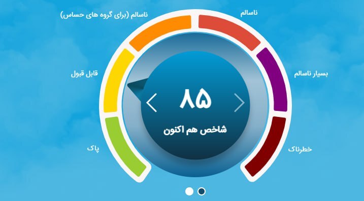 کیفیت هوای پایتخت ۱۹ شهریور ۱۴۰۴؛ شاخص آلودگی ۸۵ و در وضعیت «قابل قبول»