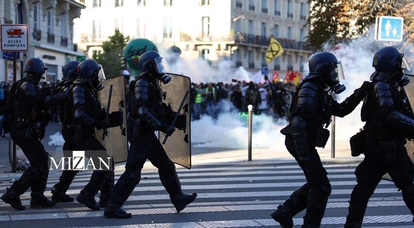 شعله‌های خشم در فرانسه؛ گاز اشک‌آور، ماشین‌‌های آبپاش و پهپاد‌ها برای مقابله با معترضان