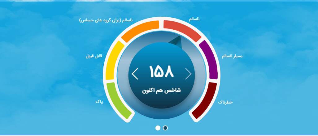 کیفیت هوای پایتخت ۳۰ شهریور ۱۴۰۴؛ شاخص آلودگی ۱۵۸ و در وضعیت «ناسالم» برای همه گروه‌ها