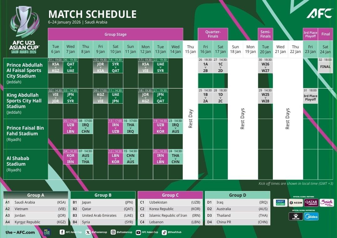 زمان بازیهای تیم ملی امید در جام ملتها مشخص شد زمان بازیهای تیم ملی امید در جام ملتها مشخص شد