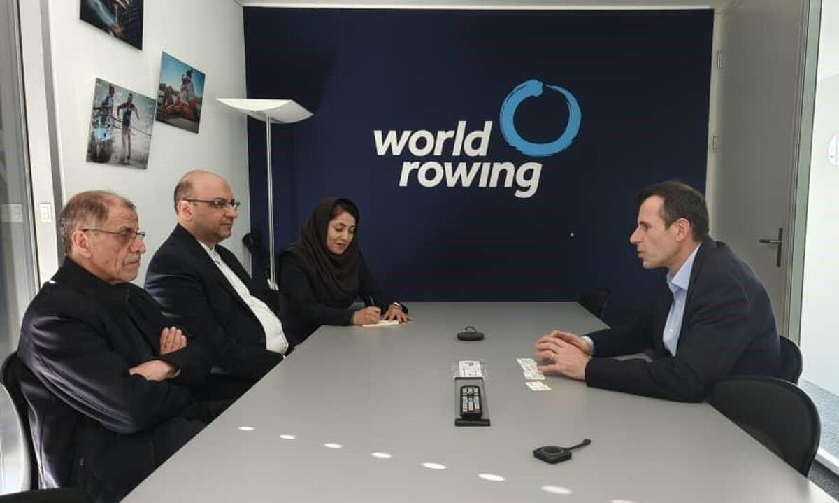 خسروی‌وفا در دیدار با رئیس فدراسیون جهانی: نگاه کمیته ملی المپیک به روئینگ حمایتی است/ رولاند: فدراسیون شدن روئینگ تصمیم درستی بود