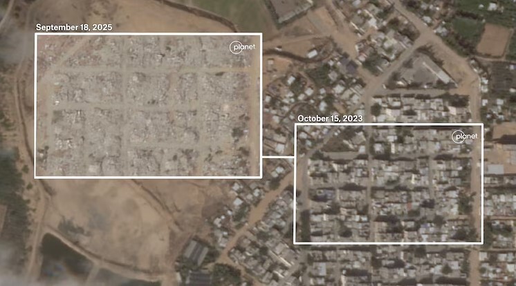 تخریب غزه از دریچه تصویرهای ماهواره‌ای