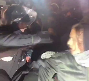 حمله وحشیانه ماموران امنیتی آلمان در مواجهه با بانوان هوادار فلسطین