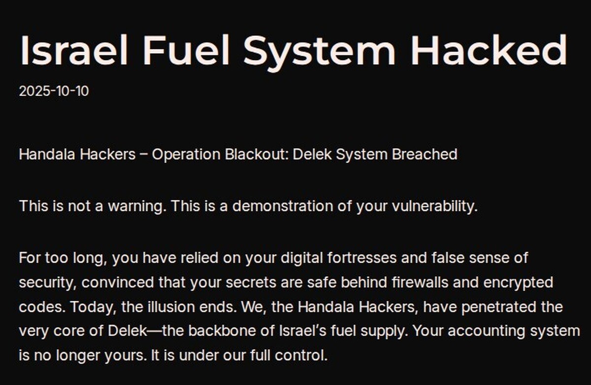 انتشار اسناد هک سیستم سوخت رژیم صهیونیستی توسط گروه حنظله