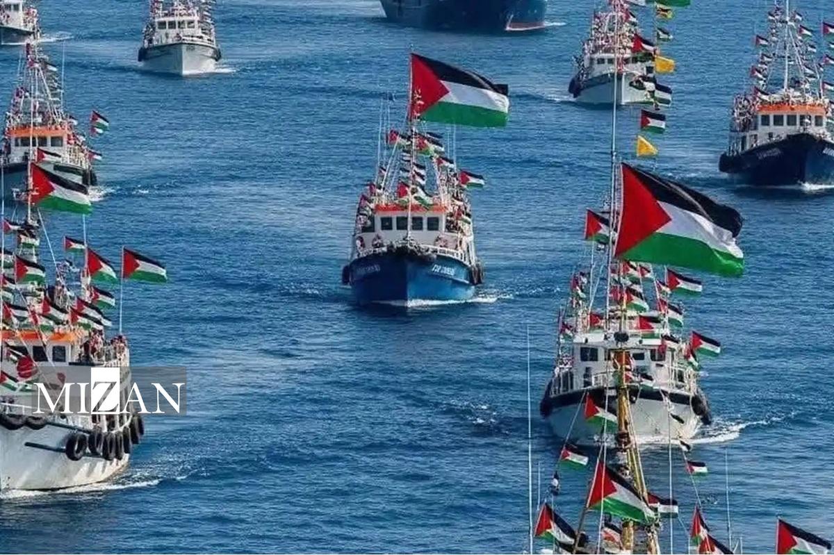 ناوگان جهانی صمود هدف قرار گرفت؛ پرواز پهپاد‌ها بر فراز کاروان رفع محاصره غزه