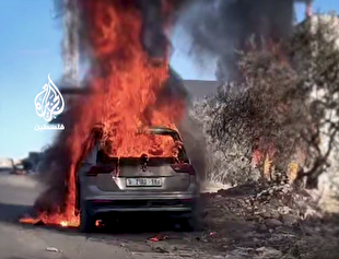 شهرک‌نشینان افراطی خودرو‌های فلسطینی را در کرانه باختری سوزاندند