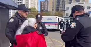 زن صهیونیست، معترضان ضد اسرائیلی را تهدید به اسیدپاشی کرد