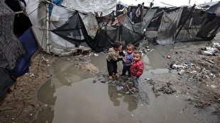 غرق‌شدن صد‌ها چادر آوارگان جنگ‌زده در غزه به دلیل موج سرما و بارش‌های شدید