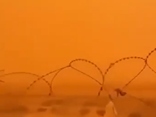 طوفان شدید گرد و غبار در مرز عراق و سوریه