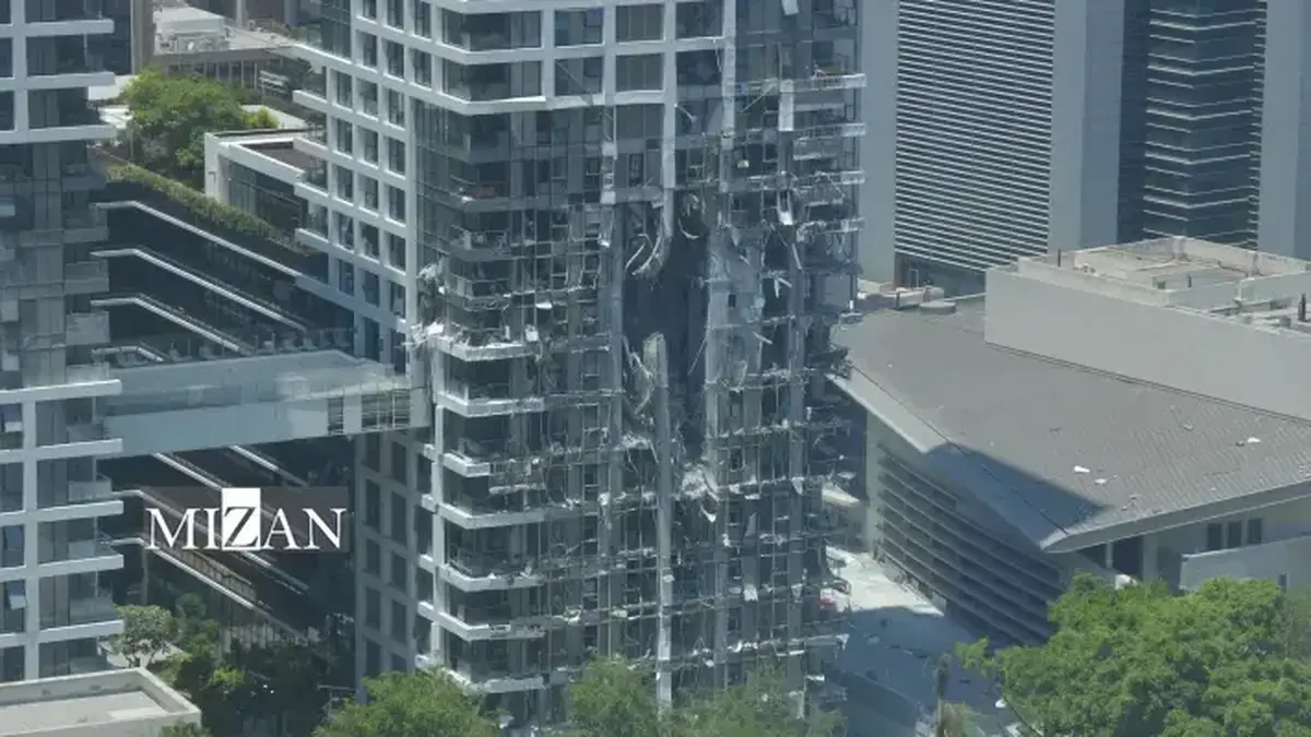 آثار تخریب گسترده ناشی از موشک‌های ایران در مرکز اراضی اشغالی